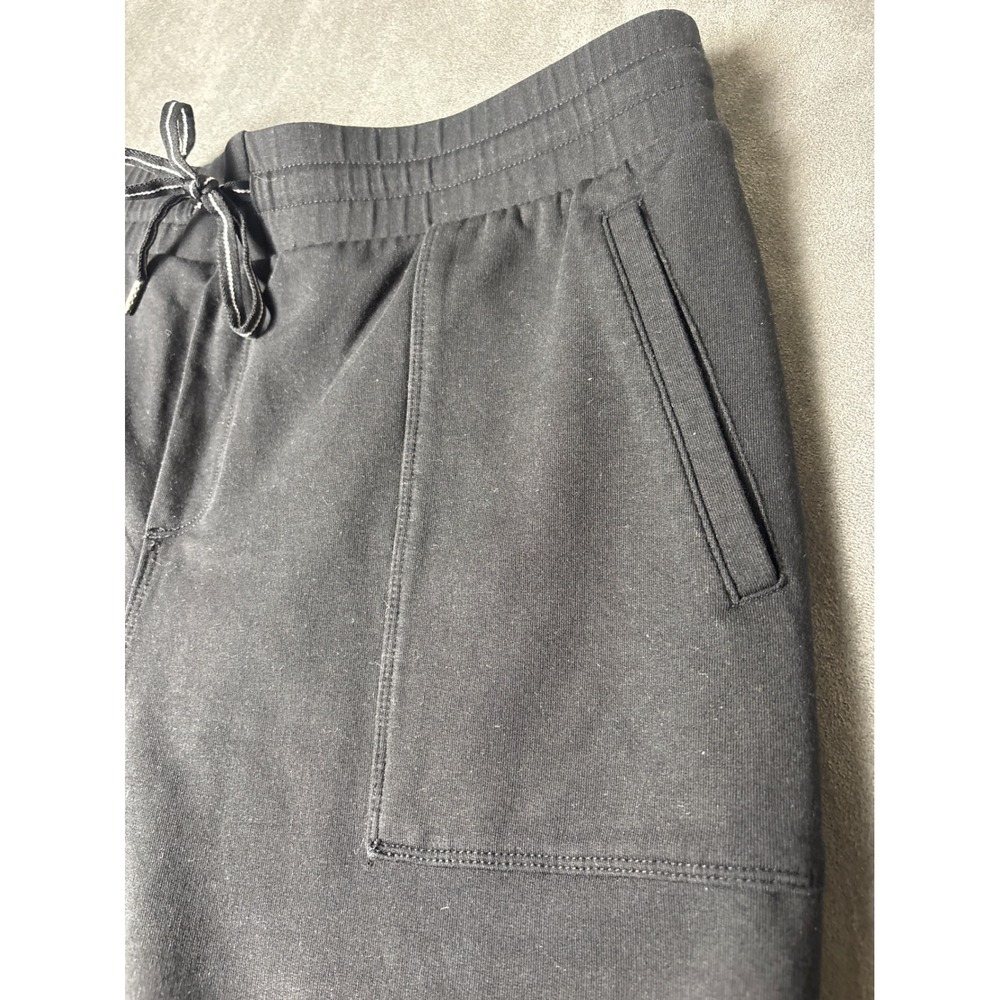 Talbots Super Soft Black Knit Jogger Pants Drawstring Pockets Cotton